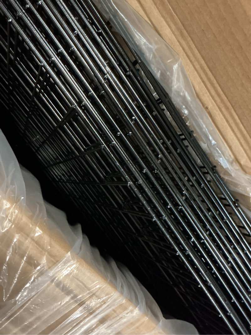 Condition photo showing Good Condition for 10 panels no dig fence, 32 in(h) x 24 ft(l) garden decorative fence animal barrier for dogs, rustproof metal garden edging border for outdoor, yard, patio, black 10 panels 32 in(h) x 24 ft(l) black
