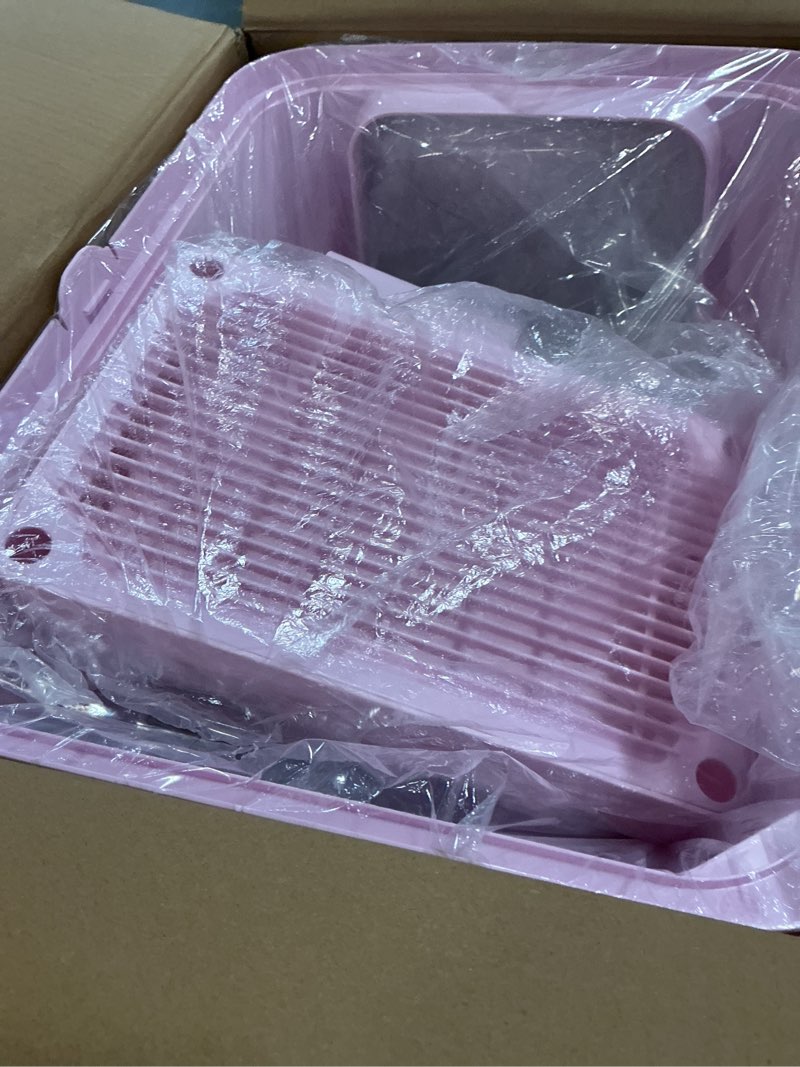 Condition photo showing New/Like New for RIZZARI Cat Litter Box Large: Pink Stainless Steel Leakproof Open Top Tray for Odor Control Bathroom Balcony Use - Multi-Cat Household Solution