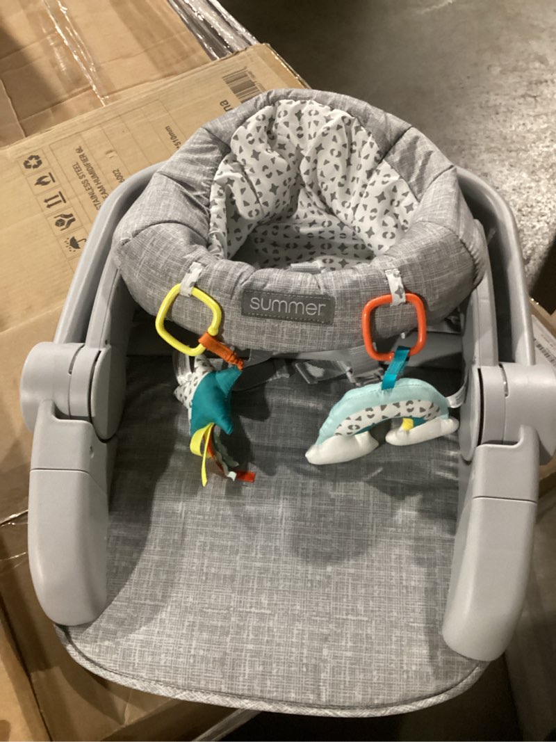 Condition photo showing Good Condition for Bright Starts Learn-to-Sit 2-Position Floor Seat (Heather Gray) – Sit Baby Up in This Adjustable Baby Activity Seat Appropriate for Ages 4-12 Months – Includes Toys, Funfetti Neutral
