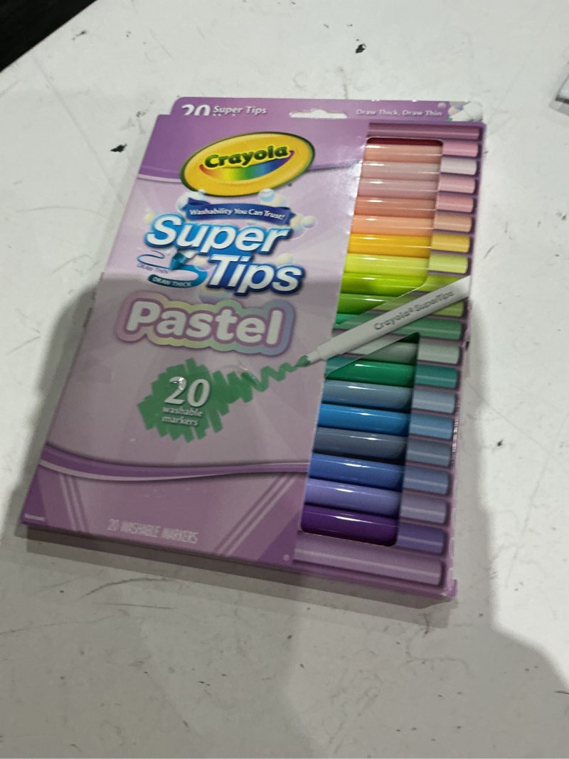 Condition photo showing Good Condition for crayola supertips 20ct pastel markers