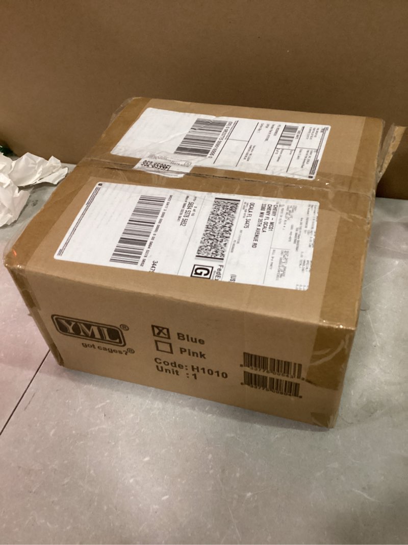 Condition photo showing New/Like New for YML Clear Plastic Dwarf Hamster Mice Cage with Ball on Top, Blue 10 IN