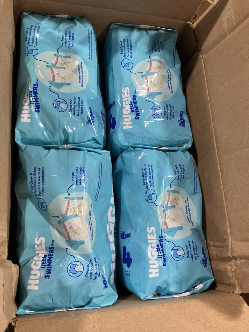 Condition photo showing New/Like New for huggies little swimmers disposable swimming diapers, size 4 (24-34 lbs), 18 ct size 4 18