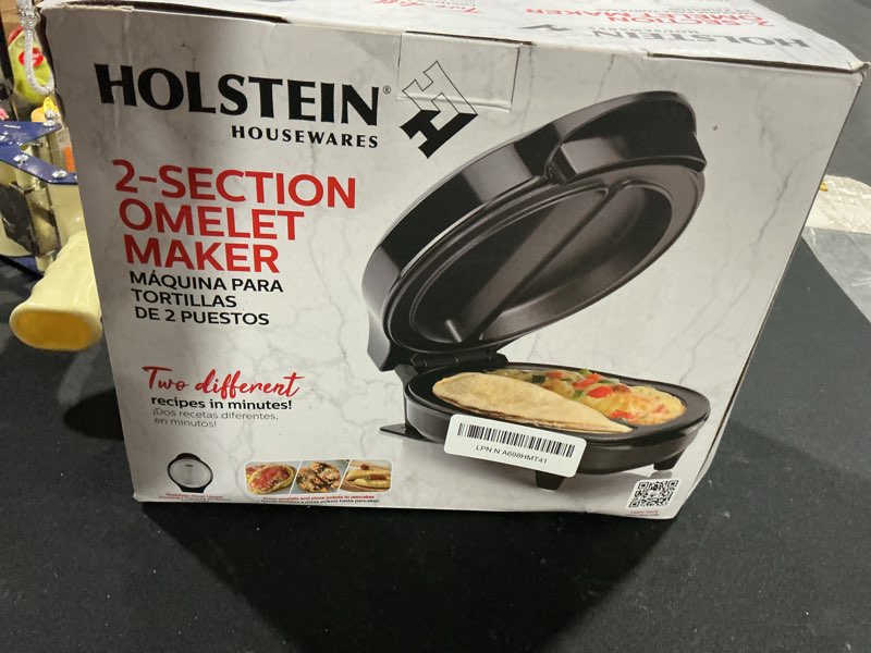 Condition photo showing Good Condition for Holstein Housewares Stainless Steel 2 Section Omelet & Frittata Maker, Non Stick Coating, Easy To Cl