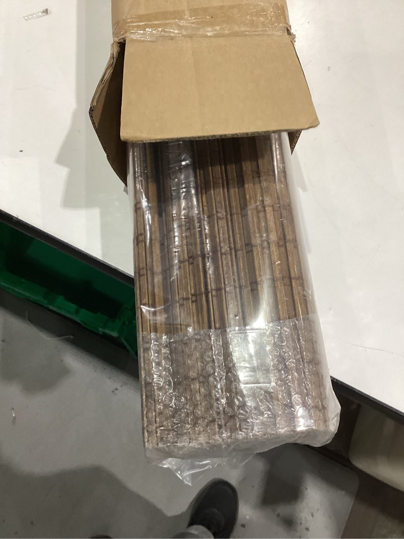 Condition photo showing New/Like New for LazBlinds Cordless Bamboo Roman Shades, Privacy Blinds for Interior Windows, Room Darkening Roll Up Bamboo Blinds for Home & Patio, 36" W x 64" H, Highfield Teak