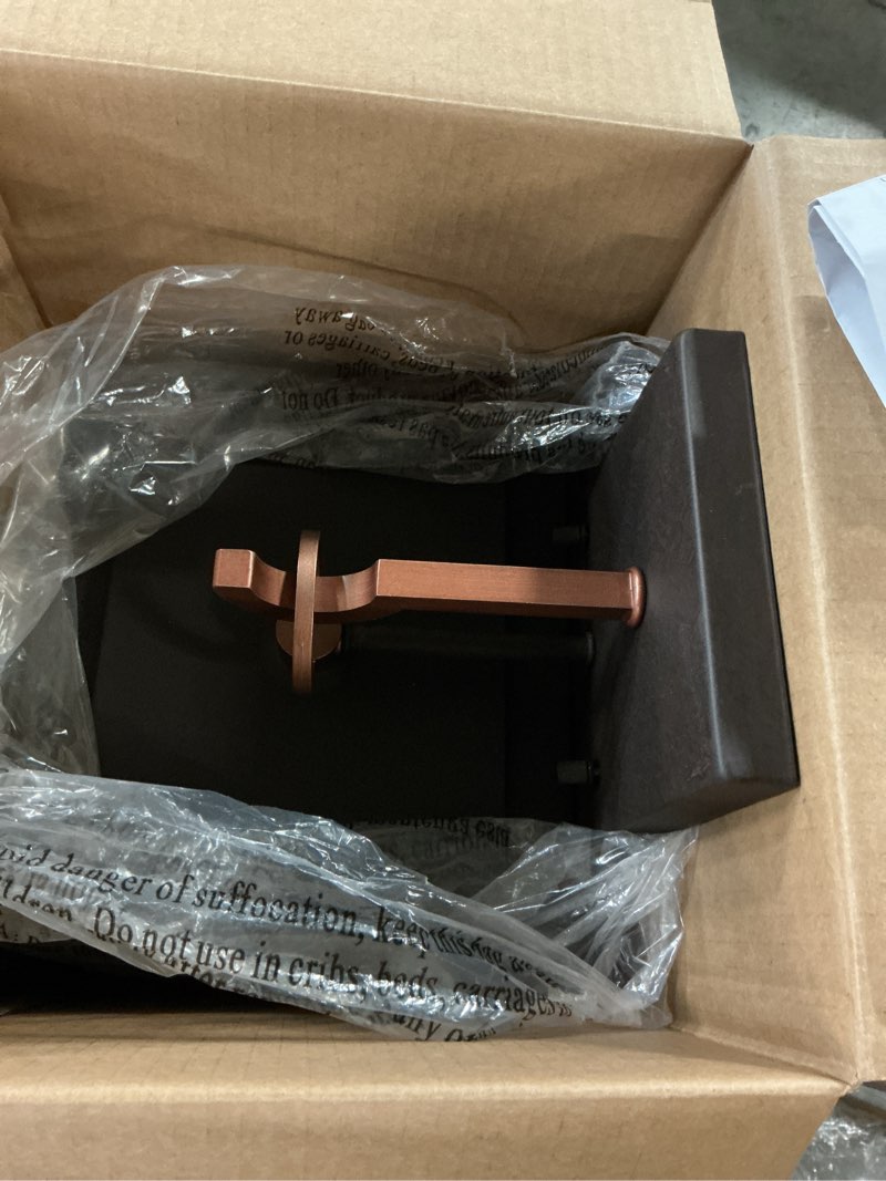 Condition photo showing Good Condition for allen + roth crisfield 1-light 14.12-in h antique bronze outdoor wall light