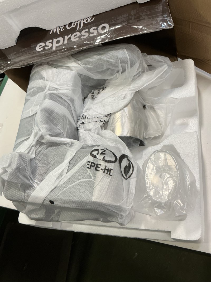 Condition photo showing Good Condition for Mr. Coffee 4-Shot Steam Espresso Cappuccino and Latte Maker with Stainless Steel Frothing Pitcher