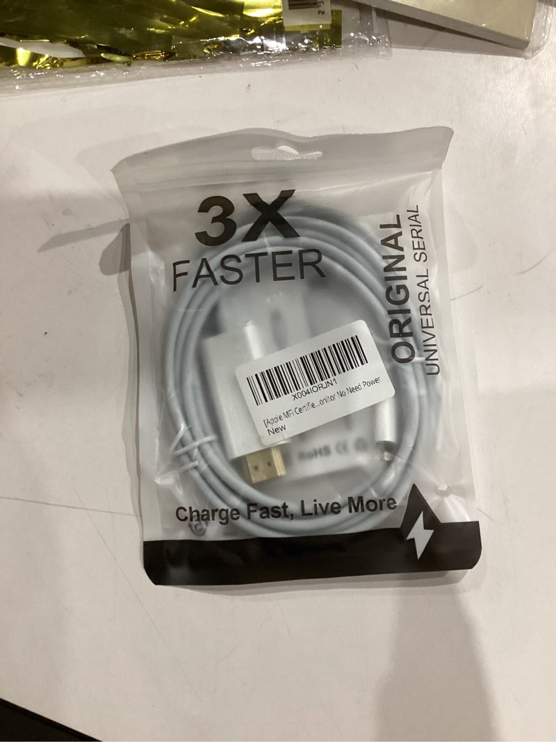 Condition photo showing New/Like New for [Apple MFi Certified] Lightning to HDMI Adapter for iPhone,Digital AV Audio Dongle,2K Sync Screen Connector Cable 6.6ft HDTV Converter Cord for iPhone,iPad to TV/Projector/Monitor No Need Power