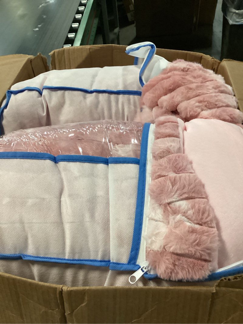 Condition photo showing Good Condition for Smoofy Fluffy Twin Comforter Sets 2 Pieces - Tie-dye Pink Fleece Fluffy Comforter Set, Luxury Fuzzy Twin Bedding Set, Soft Warm Comforter All Season, Heavy Faux Fur Comforter with Pillow Cases 2 Piece-Twin (66”X90'') Tie-dye Pink