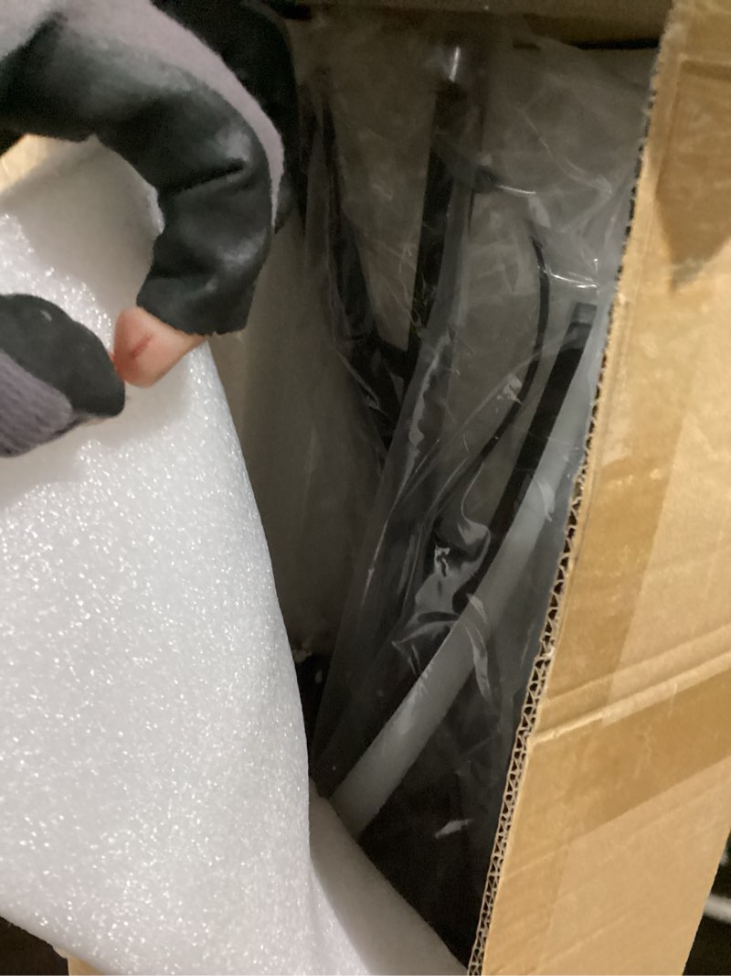 Condition photo showing As Is for Spiral LED Floor Lamp for Bedroom,Modern Floor Lamps with Remote Control 60 Inch Dimmable Black Floor Lamp 48W Standing Lamp Timing 3 Color Temperature Corner Floor Lamps for Living Room