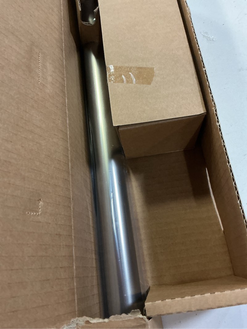 Condition photo showing As Is for KAMANINA 1 Inch Double Curtain Rod 72 to 144 Inches (6-12 Feet) Telescoping Black Curtain Rods for Windows 69 to 140 Inches, Heavy Duty Drapery Rods with Square Finials Black 72-144"