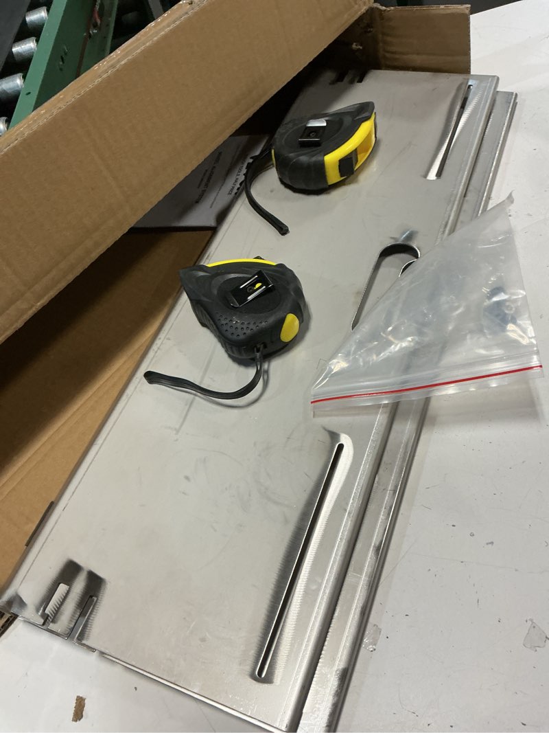 Condition photo showing Good Condition for vevor wheel alignment tool, 2-pack alignment tool toe plates, stainless steel toe angle measurement tool plate, 4 alignment rods and magnetic slots, includes measuring tapes & conversion chart without digital camber gauge