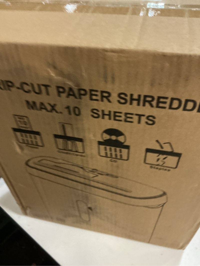 Condition photo showing New/Like New for home office paper shredder,woolsche 10-sheet strip cut with 3.17-gallon basket,p-2 security level,cd & credit card shredder,durable & fast - jam proof system - etl certified