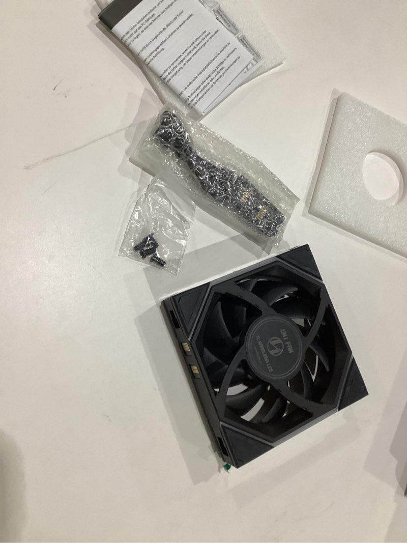 Condition photo showing New/Like New for Lian Li UNI Fan TL LCD Wireless 120-Single Pack (Reverse Blade)-2.4 GHz Wireless Signal ARGB Fan-Infinity Mirror-Daisy-Chain-Syncing Lighting-Controller NOT Included & Required - Black (12RTLLCD1W1B) LCD Reverse Blade 1 x 120mm,Black, NOT TESTED