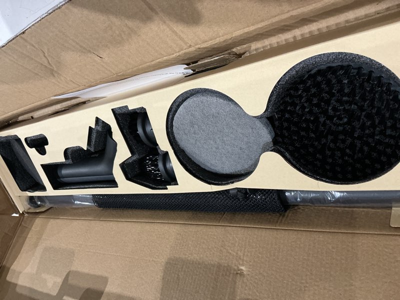 Condition photo showing As Is for hoto cordless electric spin scrubber, ipx7 full body waterproof bathroom cleaning brush, max 22 in-lb, shower scrubber brush with long handle, 6 brush heads, power scrubber for bathroom, floor, tile