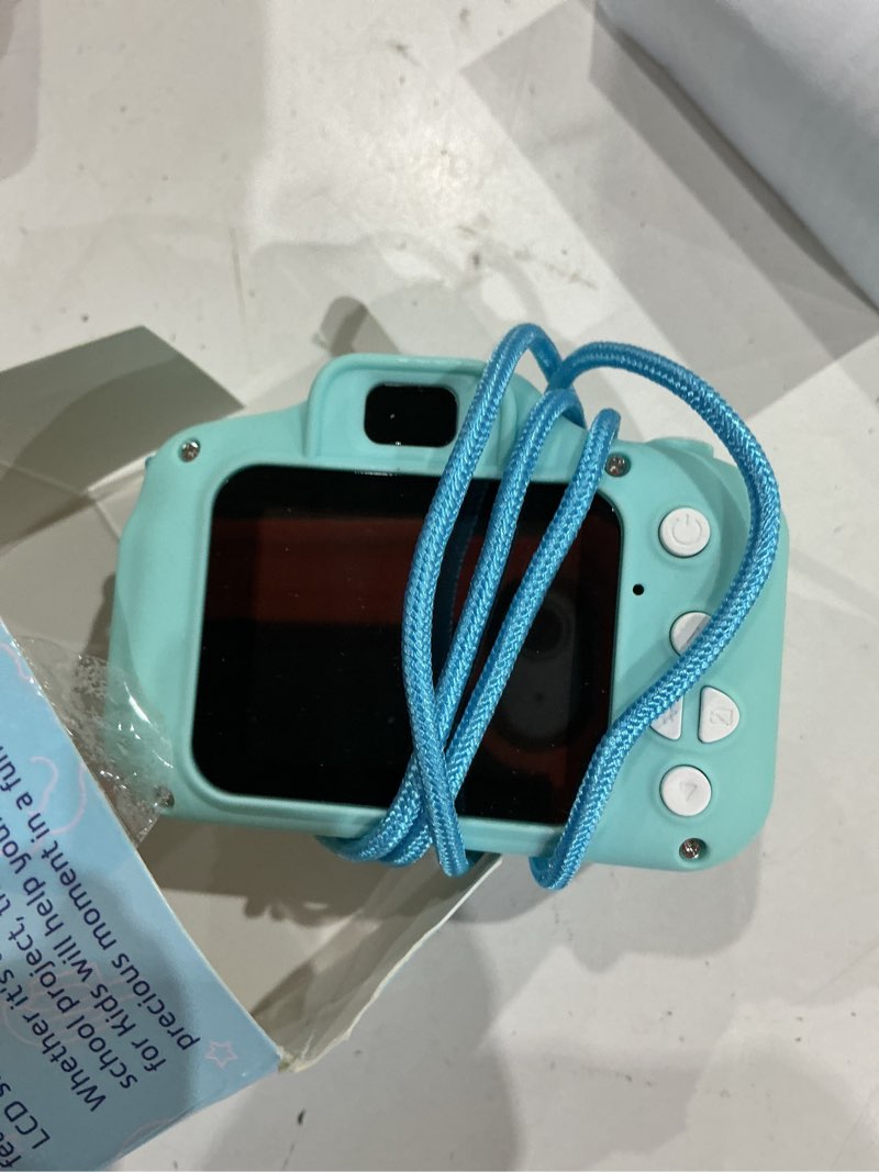 Condition photo showing As Is for kinderphoto digital camera for kids - blue, 3mp, 1080p video, games, and more! merkury innovations