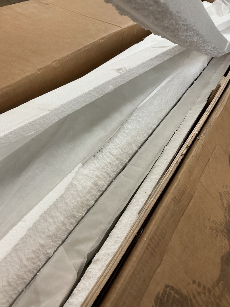 Condition photo showing Good Condition for 60 in. w x 22 in. d engineered stone rectangular double sink vanity top in carrara white with 4 in. h backsplash
