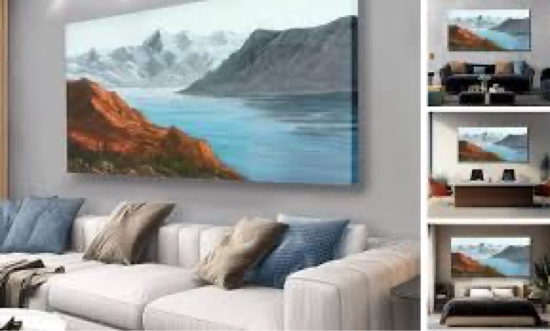 Belmrxne Nature Wall Decor Brown and Gray Mountain Wall Decor Aesthetic Abstract Canvas Painting for