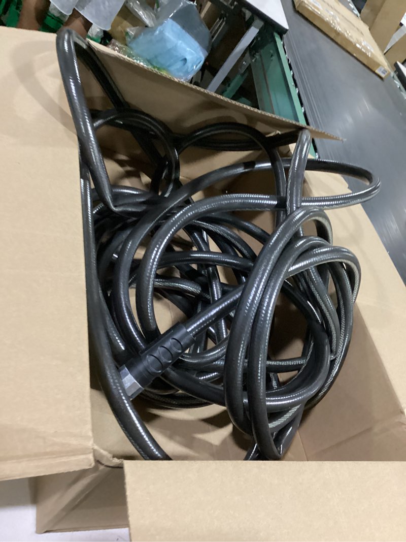 Condition photo showing As Is for flexon supreme duty 5/8" x 50-foot heavy-duty garden hose – kink-resistant, high burst strength, crush-proof brass fittings, ideal for landscaping and job sites