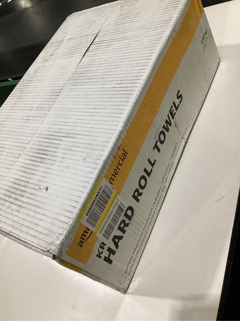 Condition photo showing New/Like New for AmazonCommercial 1-Ply Kraft 7.9' Hard Roll Paper Towels (SOFI-011) Bulk for Business |Made from 100% Recyclable Material |Compatible with Universal Dispensers|800 feet per Roll (6 Rolls)