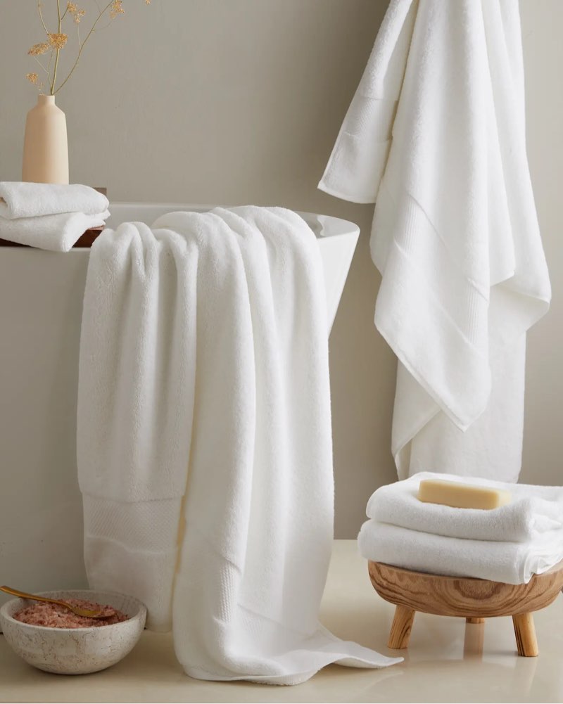 Quince Turkish Ultra Plush Bath Sheet Bundle Color White set 2pcs
