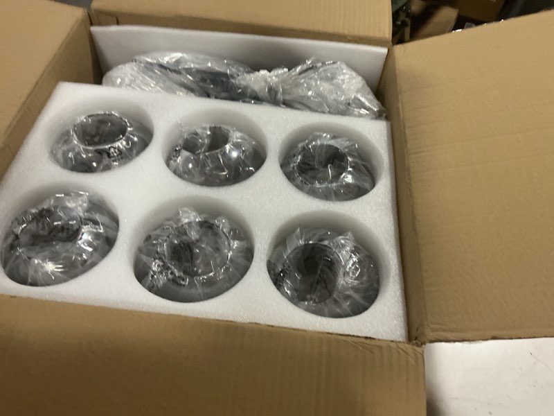 Condition photo showing Good Condition for szxykeji 6-lights glass globe sputnik chandelier modern flush mount ceiling light fixture black farmhouse lighting for dining room living room bedroom kitchen passageway. black 6 light