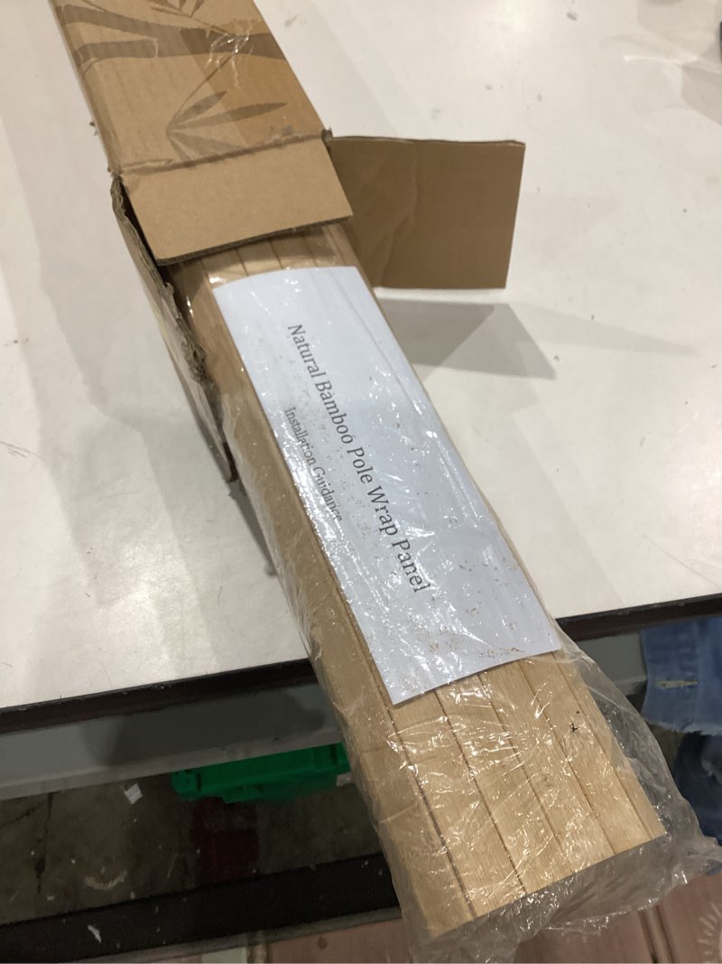 Condition photo showing Good Condition for amzdepot natural bamboo wall panel for interior wall decor, renewable pole wrap wainscoting paneling for wall ceiling furniture cabinet office, 48 x 96 inch, carbonized 96" x 48" carbonized