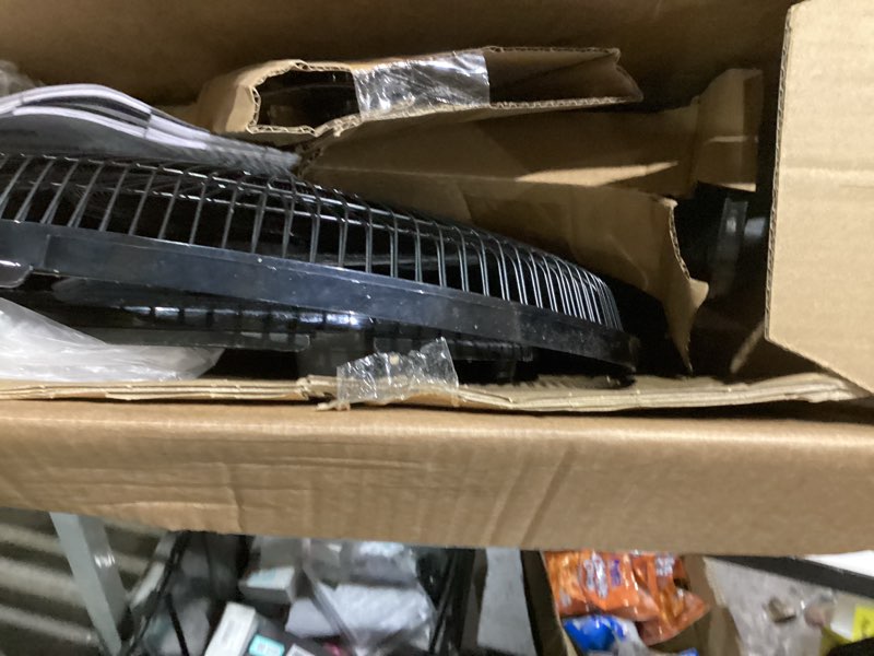 Condition photo showing Good Condition for Amazon Basics 16" Pedestal Fan with Remote, Floor Fan, Standing Fan for Bedroom, Living Room, Office, with 3 Speeds, 3 Modes, Timer, Dual-Layered Blades, Adjustable Height, Tilt Head, 60W, Black 3-Speed, AC Motor
