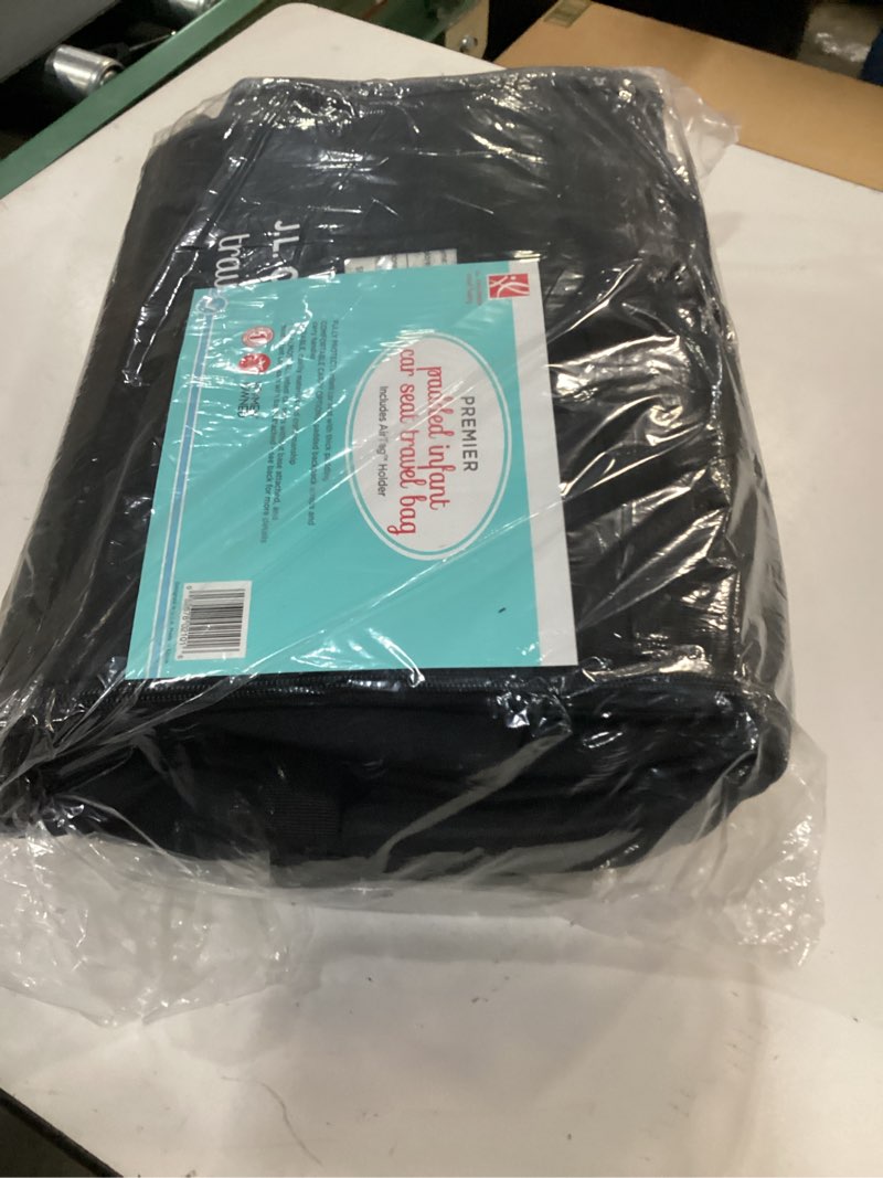 Condition photo showing New/Like New for J.L. Childress Padded Infant Car Seat Bag with Wheels - Travel Bag for Airplane, Fits Most Baby & Infant Car Seats, Compatible with UPPAbaby, Nuna, & Chicco, AirTag Compatible - Premier, Black