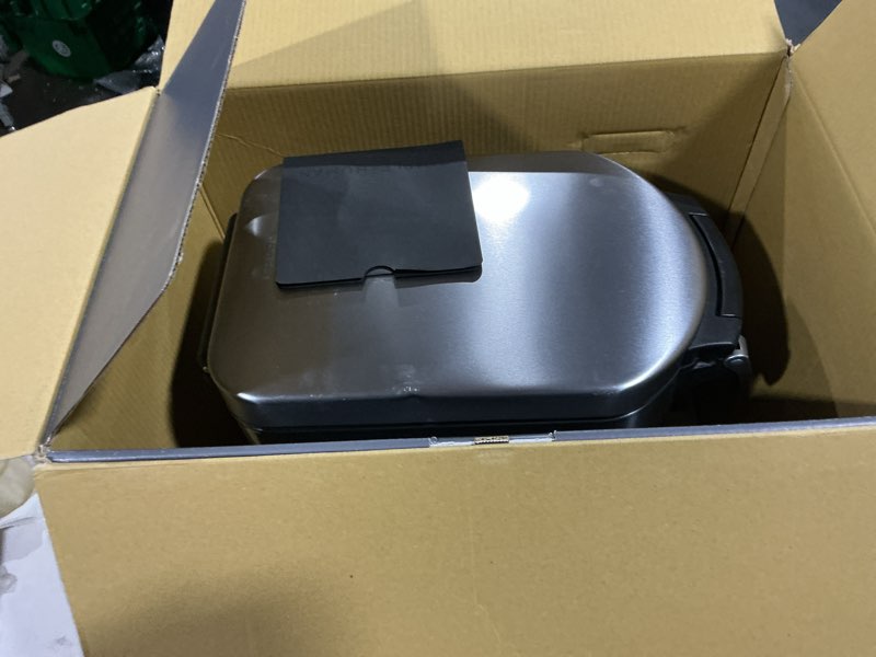 Condition photo showing Good Condition for simplehuman medium pet food storage container, holds 25-29 lb / 11-13 kg of dry dog food, cat food, or bird seed, airtight lock-tight lid with magnetic scoop, bpa-free, brushed stainless steel medium brushed stainless steel