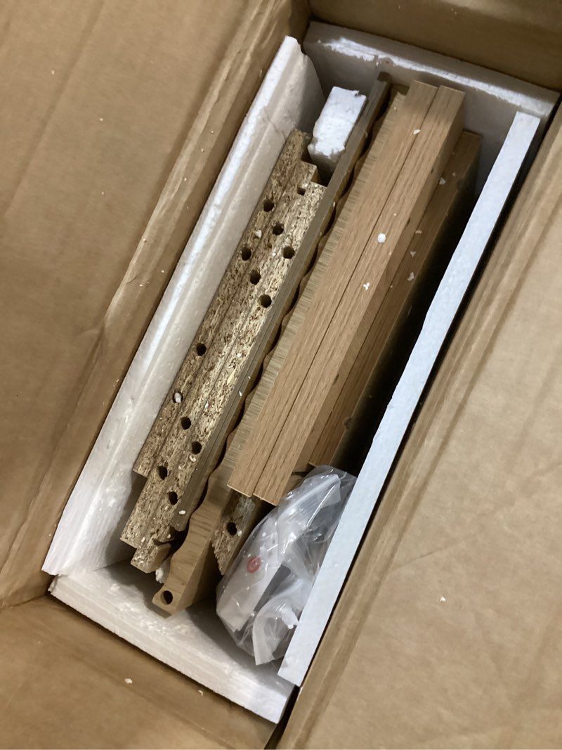 Condition photo showing As Is for FiveWillowise Bathroom Wall Cabinet, Farmhouse Medicine Cabinet with Barn Doors and Adjustable Shelves, 24'' Kitchen Wall Mounted Cabinet, Floating Over Toilet for Kitchen, Living Room Farmhouse White 10"D × 23.62"W × 23.62"H