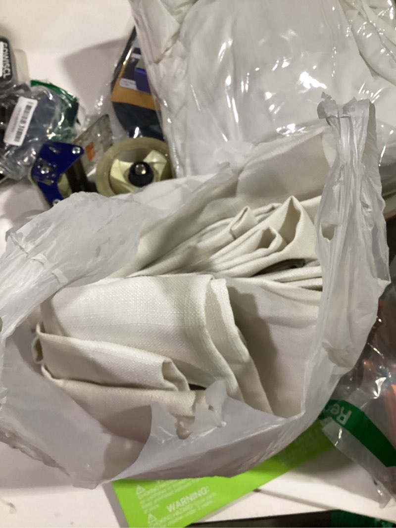 Condition photo showing Good Condition for off white curtains 100 inches long 2 panels for high ceiling living room thick linen drapes grommet semi privacy modern farmhouse curtains 100 inch length for bedroom large window patio sliding door