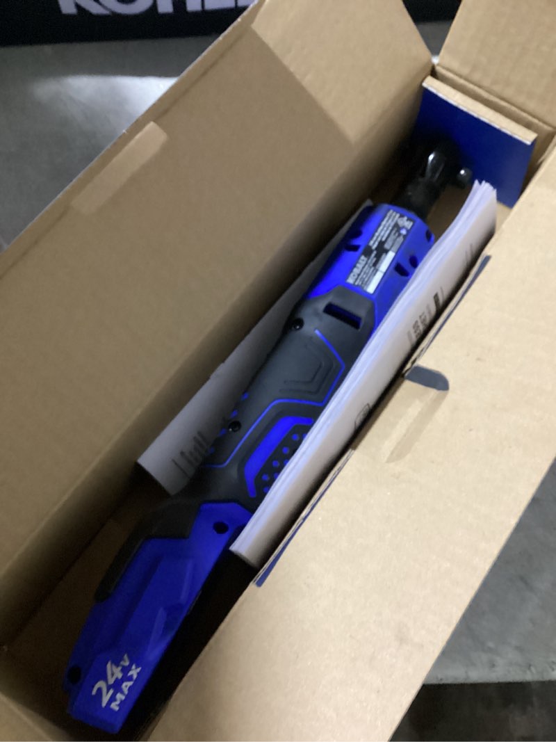 Condition photo showing As Is for possibly incomplete … kobalt 24-volt variable speed brushless 3/8-in drive cordless ratchet wrench (bare tool)
