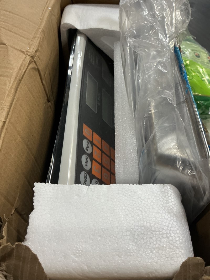 Condition photo showing Good Condition for price computing scale 88lb/40kg commercial food scale for produce meat with stainless steel large platform, lcd display, and green bright backlight for farmers markets, deli, ?not for trade?