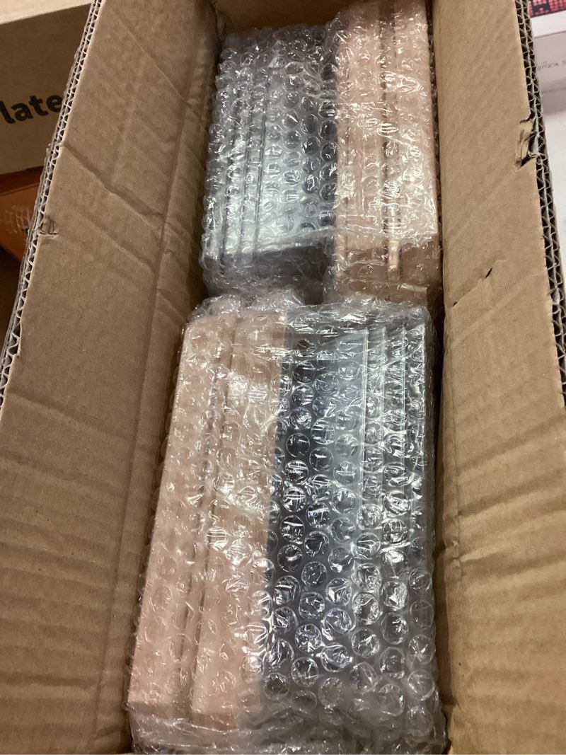 Condition photo showing Good Condition for Delamu 2 Tier Bathroom Under Sink Organizers and Storage with Hook, Multi-Purpose Cabinet Drawers with Movable Dividers, Pull Out Organization for Countertop, Kitchen and Pantry(Wood Grain, 4 Pack) Wood Grain 4 Pack - With Hook