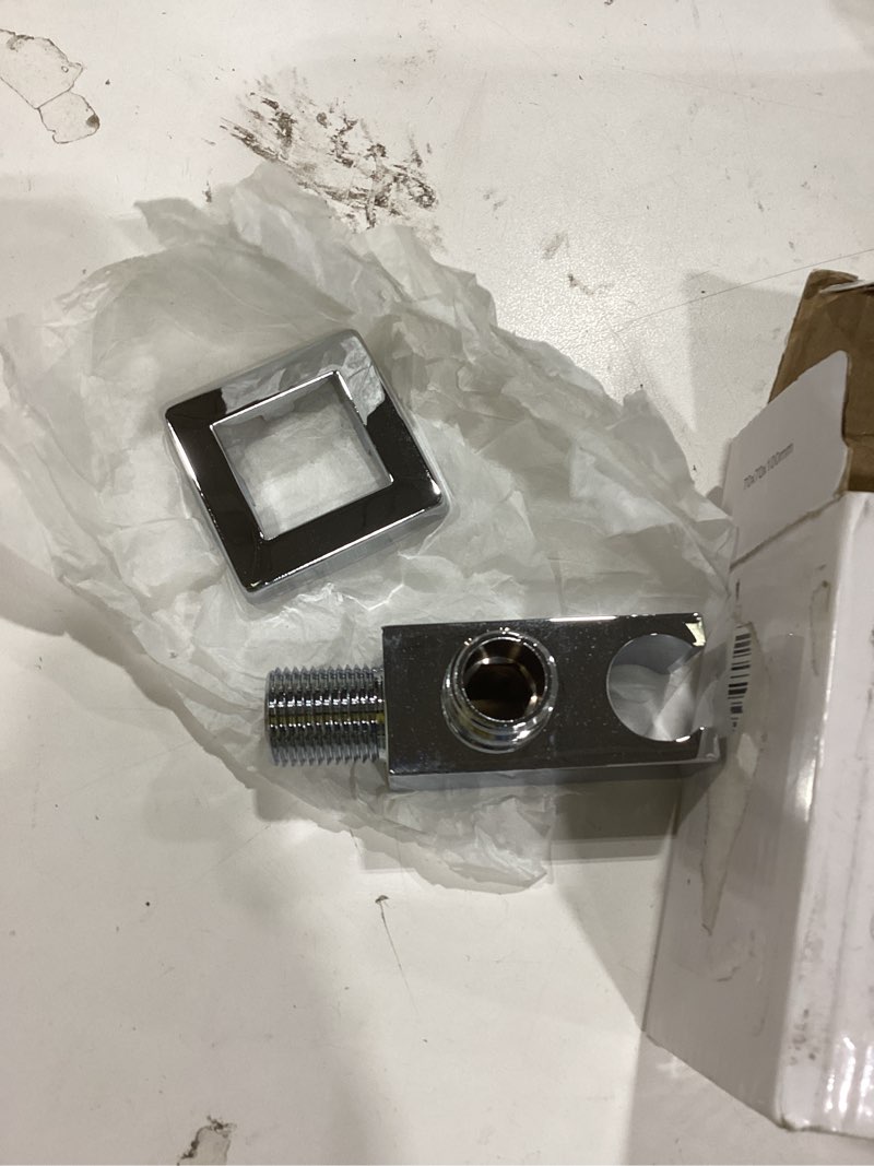 Condition photo showing Good Condition for chrome wall supply elbow with hand shower holder, keymark brass square 1/2?shower hose connector, wall mount drop ell union water outlet