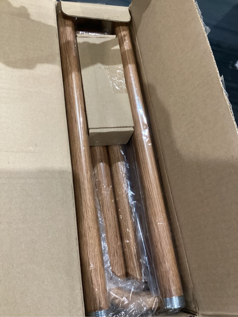 Condition photo showing New/Like New for Blackout Wrap Around Curtain Rod 66 to 120Inch:Heavy Duty Adjustable Imitation Wood Curtain Rod 1 Inch Wooden Room Darkening Curved French Windows Drapery Rods for Farmhouse Bedroom Easy Install Wooden 66-120 Inch & 1 Pack