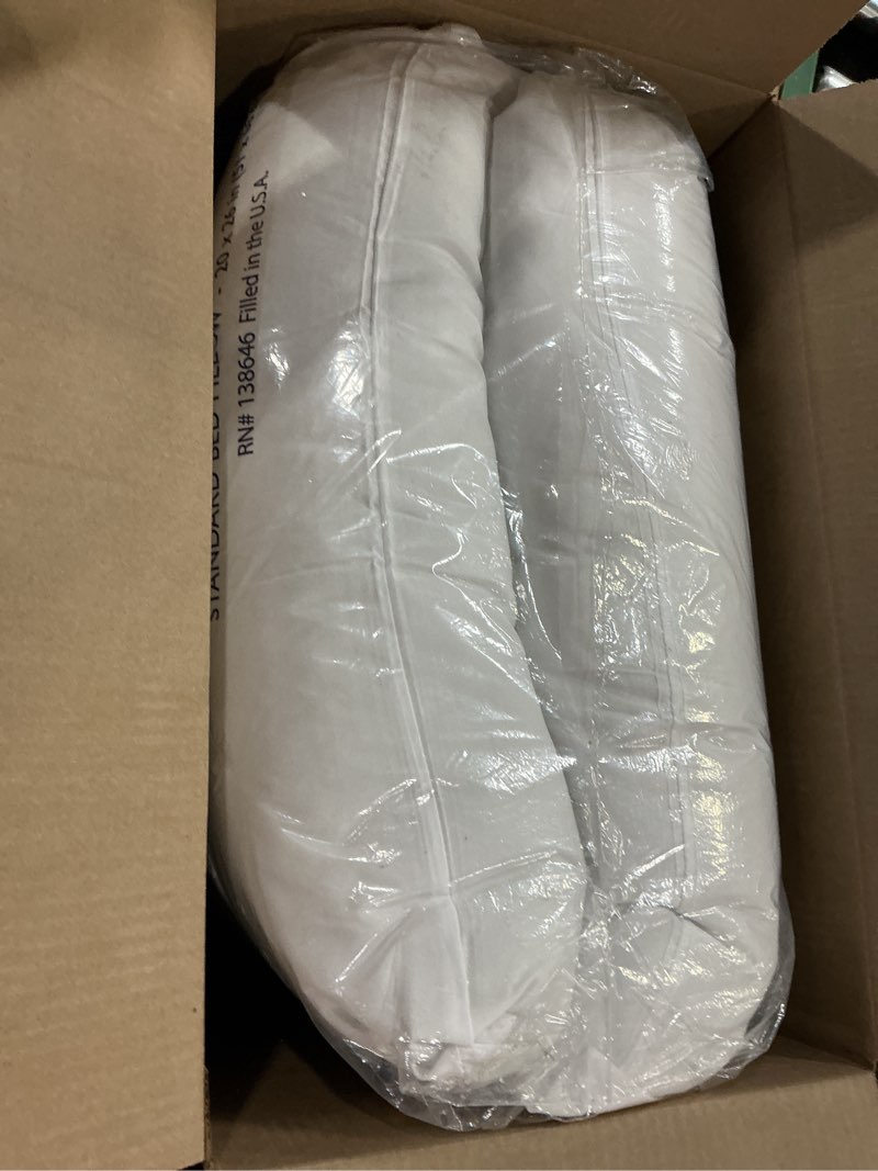 Condition photo showing Good Condition for luxury feathers down pillows standard size set of 2, hotel quality fluffy bed pillows, soft pillows for sleeping, organic cotton cover(20x26”, pack of 2) standard(pack of 2) standard(pack of 2)
