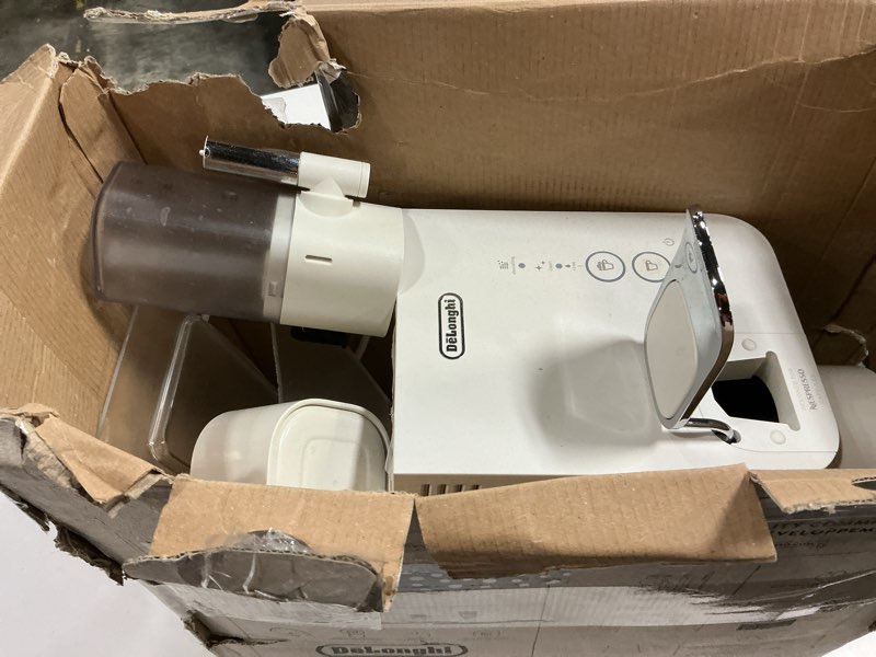 Condition photo showing As Is for Nespresso Lattissima One Original Espresso Machine with Milk Frother by De'Longhi, Silky White