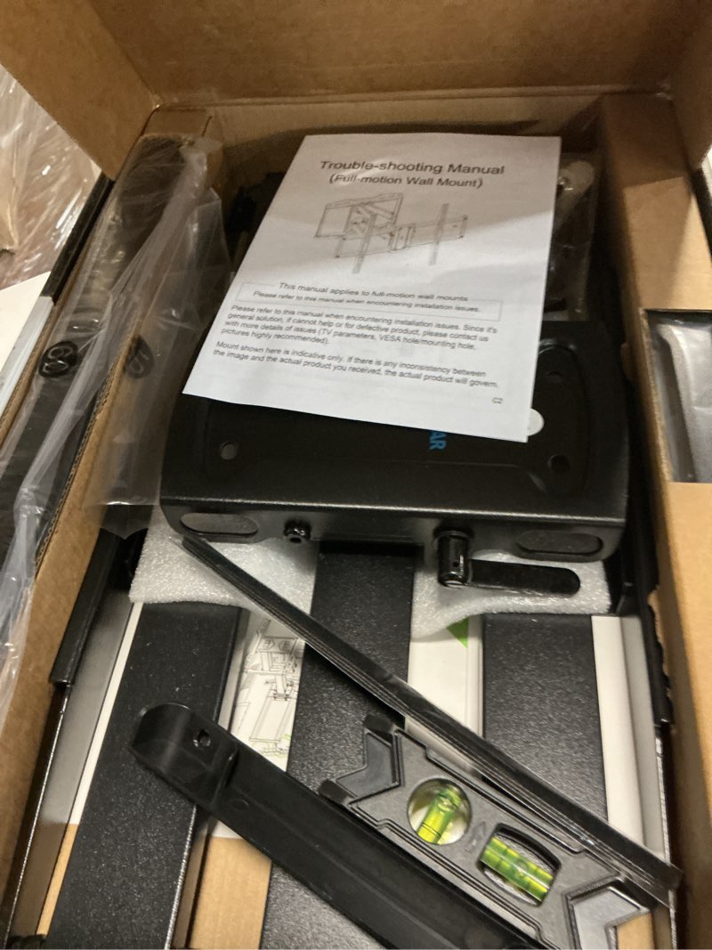 Condition photo showing Good Condition for usx star ul listed full motion tv wall mount bracket for most 37-90 inch tvs, swivel tilt extension level tv mount, max vesa 600x400mm, holds up to 132lbs & 16" wood studs with hole drilling template 37-90inch
