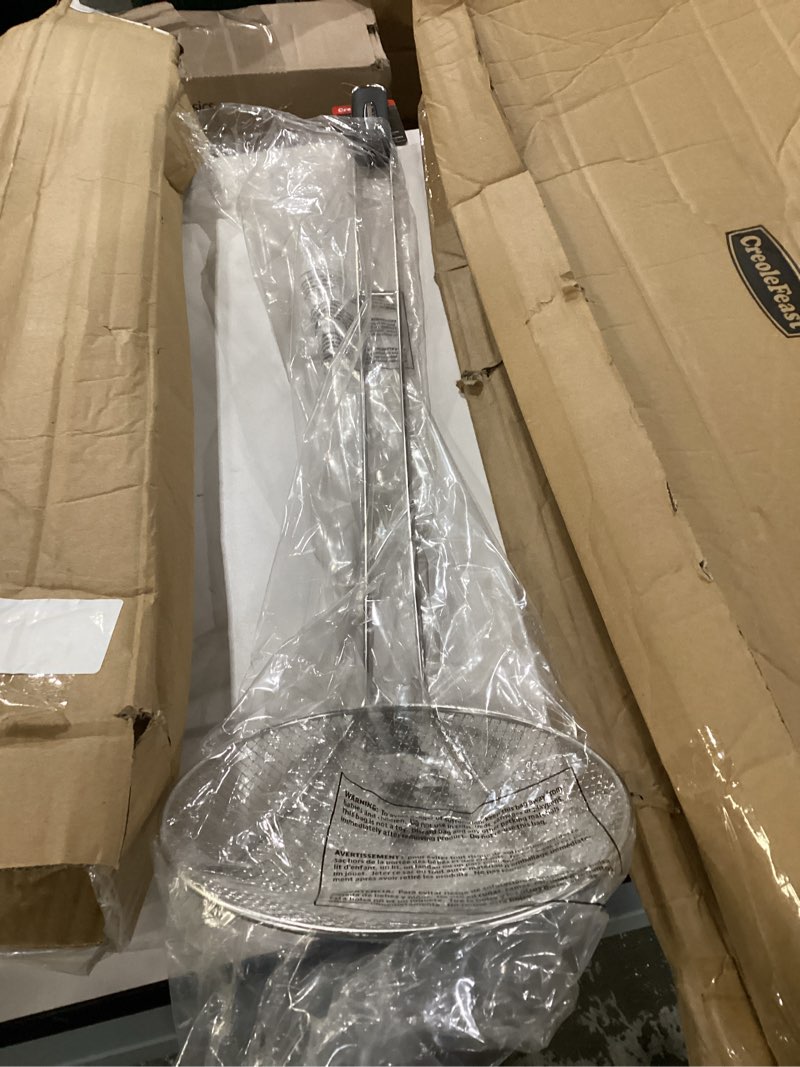 Condition photo showing New/Like New for Creole Feast SKM3602 36-Inch Stainless Steel Skimmer with 8" Bowl, Wire Strainer and Mesh Scoop, Crawfish Long Ladle Accessories for Large Batch Outdoor Cooking