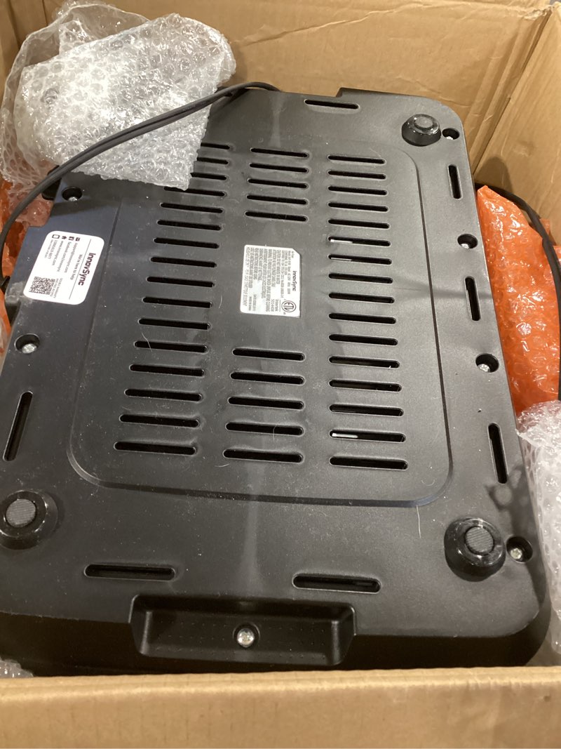 Condition photo showing Good Condition for 12qt large dual air fryer, 10-in-1 double zone airfryer with 2×6qt baskets, 60° easy-panel with full touchscreen, synccook function, viewing window, 2 dishes at once, black