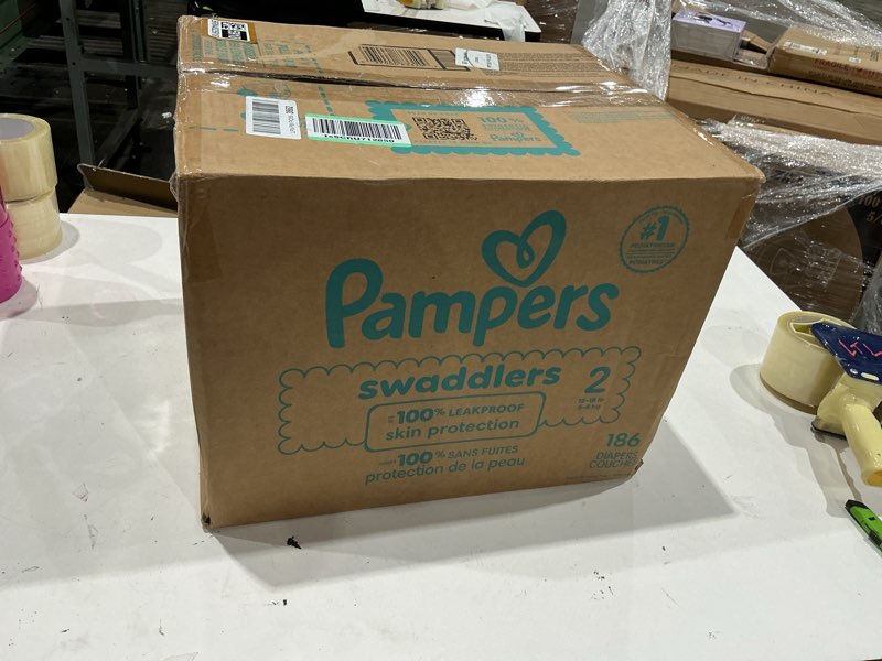 Condition photo showing New/Like New for pampers baby diapers - swaddlers - size 2, 186 count, ultra absorbent disposable infant diaper