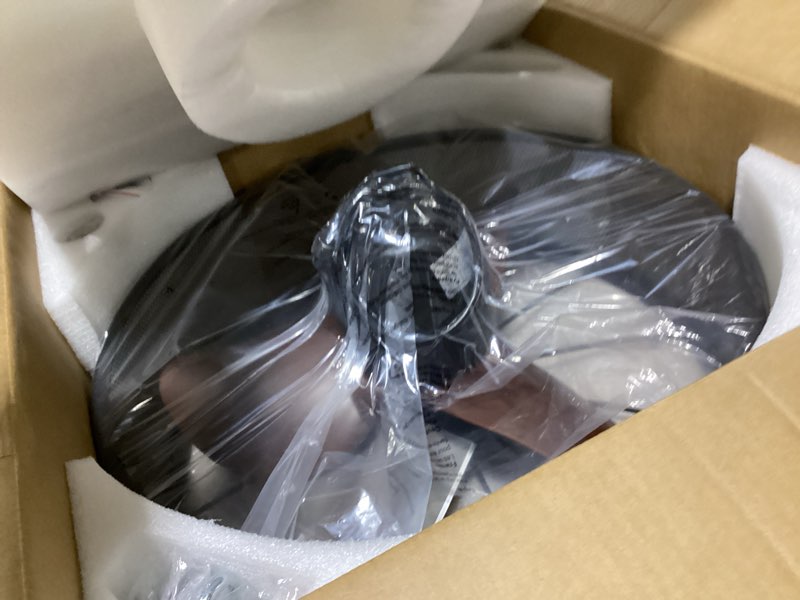 Condition photo showing New/Like New for mpayel outdoor ceiling fans with lights - waterproof caged ceiling fan with 3cct reversible 6 speeds (plug in fan), 20" low profile hang with hook ceiling fan led light for patios, gazebo, mesh 20" mesh