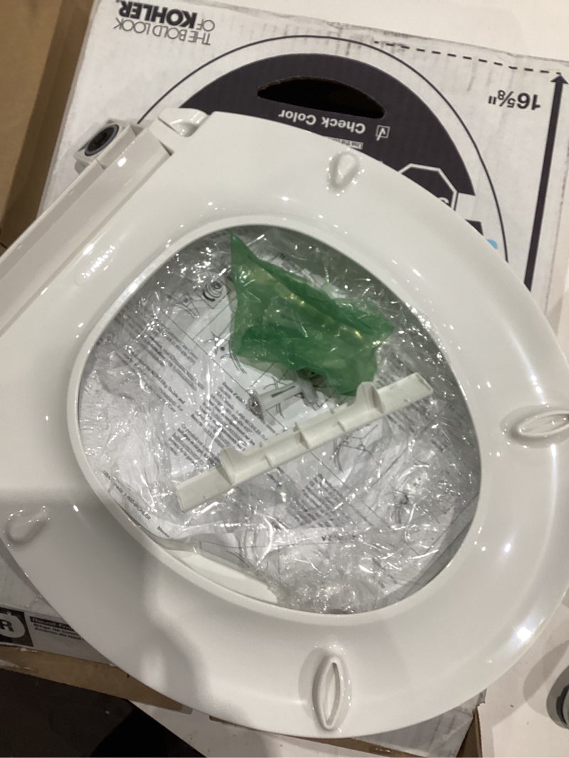 Condition photo showing Good Condition for kohler cachet® nightlight soft close toilet seat elongated, readylatch®, grip-tight hardware, white white elongated night light