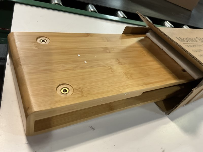 Condition photo showing Good Condition for homerays monitor stand with drawer, exquisite computer monitor stand for desk, ergonomic wood monitor stand riser for computer,laptop,printer,tv,upgrade bamboo upgraded bamboo