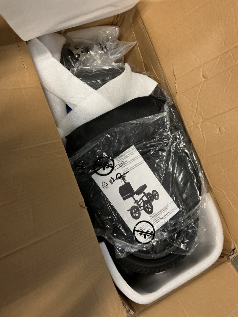 Condition photo showing Good Condition for all terrain knee scooter for adults, foldable rolling knee scooter with diy stickers & shock absorber, steerable knee walker for broken foot, ankle injuries & surgery, better crutch alternative dark blue