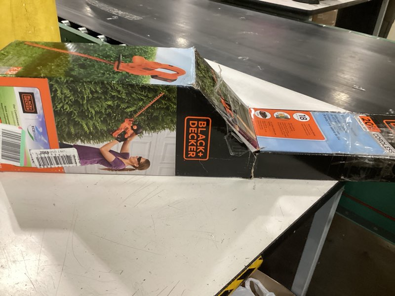 Condition photo showing New/Like New for black+decker 20v max hedge trimmer cordless, 18 inch blade, (1) battery and charger included, light weight reduced vibration, bush trimmer hedger (lht218c1)