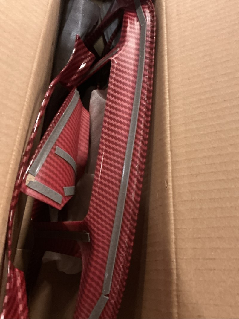 Condition photo showing As Is for rt-tcz interior trim kit cover center console dashboard panel gear shift panel trim decoration accessories for dodge charger 2015-2025,6pcs (red carbon fiber)