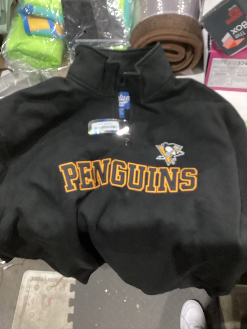 Condition photo showing Good Condition for blue 84 nhl unisex-adult nhl officially licensed quarter zip sweatshirt power play pittsburgh penguins x-large team color