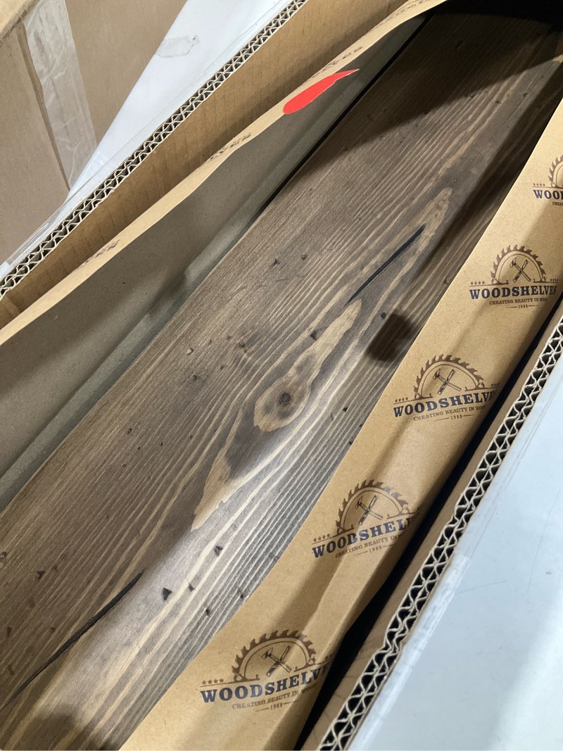 Condition photo showing Good Condition for bgmg 30 inch distressed walnut floating shelves for wall,high end solid real wood 30 in floating shelf,rustic wooden wall mount shelves set of 2,heavy duty bracket,30x6.7x1.25 inch distressed walnut 30 inch